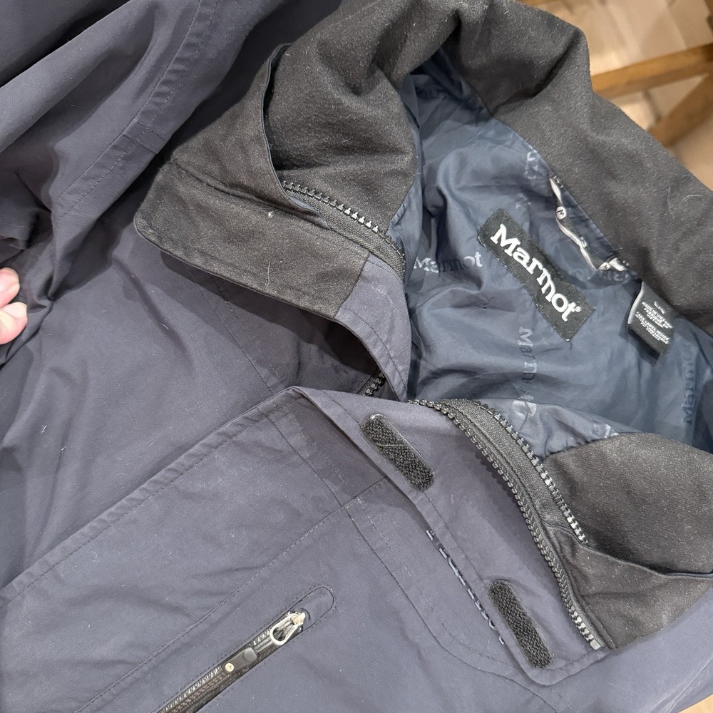 Marmot Jacket Mens L Navy Blue Jacket Packable Lightweight Outdoor Rain Hiking